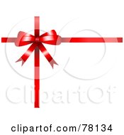 Royalty Free RF Clipart Illustration Of A Shiny Plastic Red Gift Bow And Ribbons On A White Background by KJ Pargeter