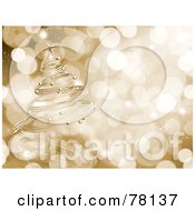 Poster, Art Print Of Spiraled Gold Christmas Tree Over A Blurred Sparkly Light Background