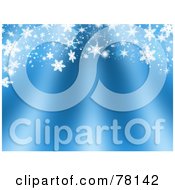 Royalty Free RF Clipart Illustration Of A Blue Silky Christmas Background Bordered By White Snowflakes