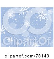 Poster, Art Print Of Pastel Blue Snowflake Christmas Background