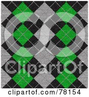 Seamless Green Gray And Black Diamond Argyle Knit Pattern Background