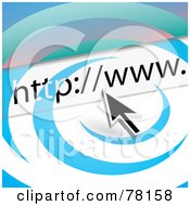 Royalty Free RF Clipart Illustration Of A Computer Cursor With A URL Bar Over A Swoosh by Arena Creative