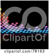 Poster, Art Print Of Wave Form Of Colorful Dots On Black