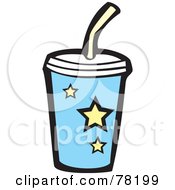 Royalty Free RF Clipart Illustration Of A Blue Soda Cup With Star Designs