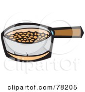 Royalty Free RF Clipart Illustration Of A Silver Pot Of Baked Beans