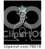 Royalty Free RF Clipart Illustration Of A Stick People Queen Standing On Top Of The Letter Q Over Black by NL shop