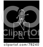 Stick People Nude Man Standing On Top Of The Letter N Over Black by NL shop