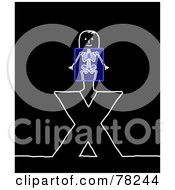Poster, Art Print Of Stick People Xray Standing On Top Of The Letter X Over Black