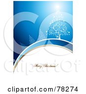 Royalty Free RF Clipart Illustration Of A Blue Tree And Merry Christmas Greeting