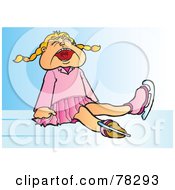 Poster, Art Print Of Crying Blond Girl After Falling While Ice Skating