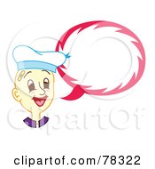 Royalty Free RF Clipart Illustration Of A Sailor Boy With A Red Word Balloon