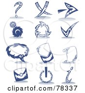 Royalty Free RF Clipart Illustration Of A Digital Collage Of Tribal Tattoo Icons Question Mark X Arrows Gears Speech Balloon Letter Envelope Power And I