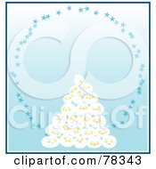 Poster, Art Print Of Stack Of Snowballs With A Star Oval On Blue