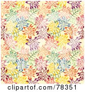 Royalty Free RF Clipart Illustration Of An Autumn Leaf Background Pattern On Beige by Cherie Reve