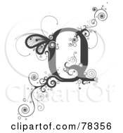 Royalty Free RF Clipart Illustration Of A Vine Alphabet Letter Q