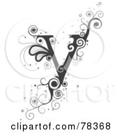 Royalty Free RF Clipart Illustration Of A Vine Alphabet Letter V by BNP Design Studio