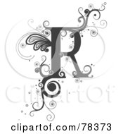 Royalty Free RF Clipart Illustration Of A Vine Alphabet Letter R by BNP Design Studio