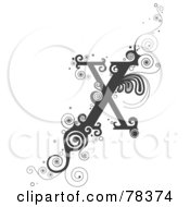 Royalty Free RF Clipart Illustration Of A Vine Alphabet Letter X by BNP Design Studio