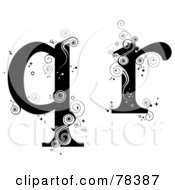 Royalty Free RF Clipart Illustration Of A Vine Alphabet Lowercase Letters Q And R by BNP Design Studio