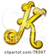Poster, Art Print Of Elegant Gold Letter K