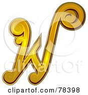 Elegant Gold Letter W