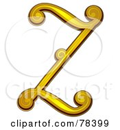 Royalty Free RF Clipart Illustration Of An Elegant Gold Letter Z