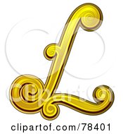 Royalty Free RF Clipart Illustration Of An Elegant Gold Letter L