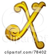 Royalty Free RF Clipart Illustration Of An Elegant Gold Letter X