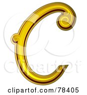 Royalty Free RF Clipart Illustration Of An Elegant Gold Letter C