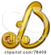 Royalty Free RF Clipart Illustration Of An Elegant Gold Letter D by BNP Design Studio