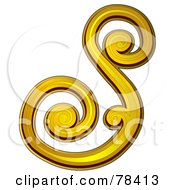 Royalty Free RF Clipart Illustration Of An Elegant Gold Letter S by BNP Design Studio
