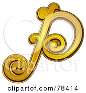 Royalty Free RF Clipart Illustration Of An Elegant Gold Letter P by BNP Design Studio