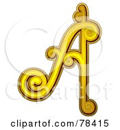 Royalty Free RF Clipart Illustration Of An Elegant Gold Letter A