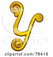 Royalty Free RF Clipart Illustration Of An Elegant Gold Letter Y
