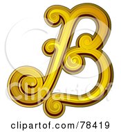 Royalty Free RF Clipart Illustration Of An Elegant Gold Letter B