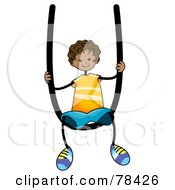 Poster, Art Print Of Stick Kid Alphabet Letter U With A Boy