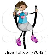 Royalty Free RF Clipart Illustration Of A Stick Kid Alphabet Letter Y With A Girl by BNP Design Studio