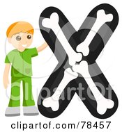 Royalty Free RF Clipart Illustration Of An Alphabet Kid Letter X With An X Ray Texchnician by BNP Design Studio