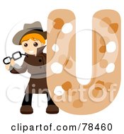 Poster, Art Print Of Alphabet Kid Letter U With An Undercover Agent