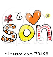 Royalty Free RF Clipart Illustration Of A Colorful Son Word
