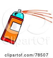 Royalty Free RF Clipart Illustration Of An Orange Spray Can