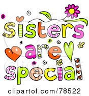 Poster, Art Print Of Colorful Sisters Are Special Words