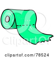Royalty Free RF Clipart Illustration Of A Green Roll Of Toilet Paper by Prawny