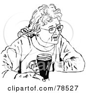 Royalty Free RF Clipart Illustration Of A Black And White Woman With Beer