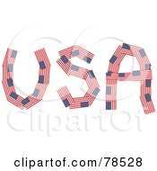 Poster, Art Print Of The Word Usa Formed With American Flags