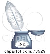 Poster, Art Print Of White Quill In An Ink Well