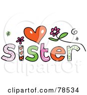 Royalty Free RF Clipart Illustration Of A Colorful Sister Word by Prawny