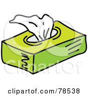 Royalty Free RF Clipart Illustration Of A Green Facial Tissue Box