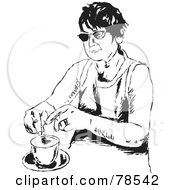 Poster, Art Print Of Black And White Woman Steeping Her Tea