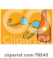 Poster, Art Print Of Lotion Bottle By Sunglasses On Orange